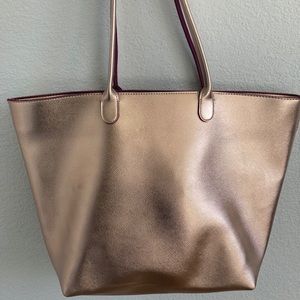 large purple and gold bag